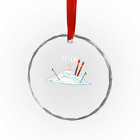 Funny Skiing Snowboarding Crystal Glass Ornament I Am Okay Ski Crash Winter Sport - Wonder Print Shop