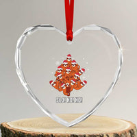 Funny Sloth Xmas Tree Heart Crystal Glass Ornament Slo Ho Ho Ho Santa Hat - Wonder Print Shop