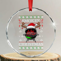 Funny Smokey Christmas Grilling Crystal Glass Ornament BBQ Meat Father's Day - Wonder Print Shop