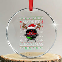 Funny Smokey Christmas Grilling Crystal Glass Ornament BBQ Meat Father's Day TS11