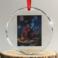 Funny Smoking Bigfoot Crystal Glass Ornament Vintage Cigarette Sasquatch UFO Cryptid Meme - Wonder Print Shop