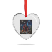 Funny Smoking Bigfoot Heart Crystal Glass Ornament Vintage Cigarette Sasquatch UFO Cryptid Meme - Wonder Print Shop