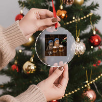 Funny Smoking Cats Drinking Beer at the Bar Crystal Glass Ornament Funny Bad Boys Cigarette Kitty Gen Z Meme