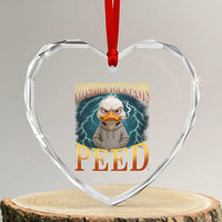 Funny Smoking Goose Meme Heart Crystal Glass Ornament Consider Your Pants Peed - Wonder Print Shop