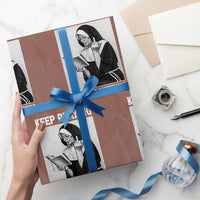 Funny Smoking Nun Wrapping Paper Roll Keep Praying No One Is Listening