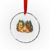 Funny Smores Camping Crystal Glass Ornament Marshmallow Chocolate Fire - Wonder Print Shop