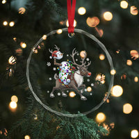 Funny Snowman Headless Horseman Crystal Glass Ornament Christmas Halloween Gift TS12