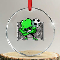 Funny Soccer Shamrock Crystal Glass Ornament Dabbing Player St. Patrick's Day TS02