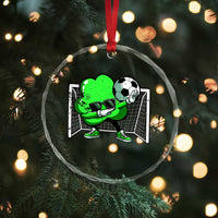 Funny Soccer Shamrock Crystal Glass Ornament Dabbing Player St. Patrick's Day - Wonder Print Shop