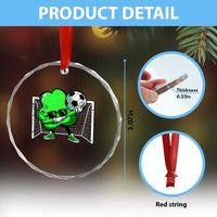 Funny Soccer Shamrock Crystal Glass Ornament Dabbing Player St. Patrick's Day TS02
