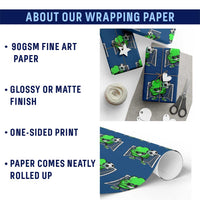Funny Soccer Shamrock Wrapping Paper Roll Dabbing Player St. Patrick's Day - Wonder Print Shop