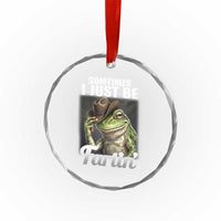 Funny Sometimes I Just Be Fartin Cowboy Frog Crystal Glass Ornament - Wonder Print Shop