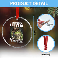 Funny Sometimes I Just Be Fartin Cowboy Frog Crystal Glass Ornament - Wonder Print Shop