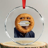 Funny Sonion Ring Cursed Meme Graphic Crystal Glass Ornament Surreal Deep Fried Onion Ring Joke