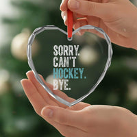 Funny Sorry Cant Hockey Bye Heart Crystal Glass Ornament Ice Hockey Player - Wonder Print Shop
