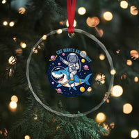 Funny Space Cat Wants Astronaut Crystal Glass Ornament Sharks Sci fi Fan Universe TS12