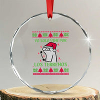 Funny Spanish Ugly Xmas Crystal Glass Ornament Yo Solo Vine Por Los Terrenos I'm Just Here For Feliz Navidad TS02