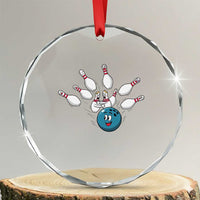 Funny Sport Bowler Gift Crystal Glass Ornament Bowling Ball Chasing Pins TS12