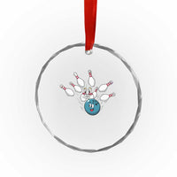 Funny Sport Bowler Gift Crystal Glass Ornament Bowling Ball Chasing Pins TS12