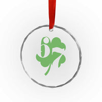 Funny St Patricks Day 67 Six Seven Meme Shamrock Crystal Glass Ornament