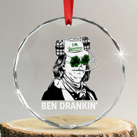 Funny St Patrick's Day Ben Dranking Crystal Glass Ornament Benjamin Franklin Retro Saint Paddy's Day TS02