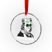 Funny St Patrick's Day Ben Dranking Crystal Glass Ornament Benjamin Franklin Retro Saint Paddy's Day - Wonder Print Shop