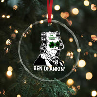 Funny St Patrick's Day Ben Dranking Crystal Glass Ornament Benjamin Franklin Retro Saint Paddy's Day TS02