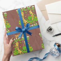 Funny St Patricks Day Wrapping Paper Roll Zero Lucks Given Irish Shamrock