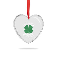 Funny St Patricks Day Drinking Heart Crystal Glass Ornament Drinks Well With Others Drunk Beer Lucky Shamrock - Wonder Print Shop