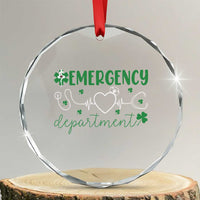 Funny St Patricks Day ER Nurse Crystal Glass Ornament Emergency Department Lucky Shamrocks - Wonder Print Shop