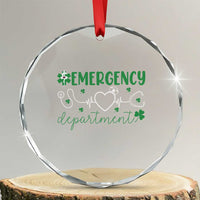 Funny St Patricks Day ER Nurse Crystal Glass Ornament Emergency Department Lucky Shamrocks TS02