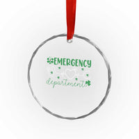 Funny St Patricks Day ER Nurse Crystal Glass Ornament Emergency Department Lucky Shamrocks TS02