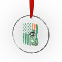 Funny St Patrick's Day Pug Leprechaun Crystal Glass Ornament Dog Lover Puppy Green American Flag TS02