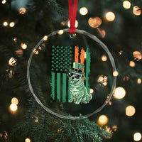 Funny St Patrick's Day Pug Leprechaun Crystal Glass Ornament Dog Lover Puppy Green American Flag - Wonder Print Shop