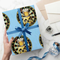 Funny St Patricks Day Skull Wrapping Paper Roll Darts Player Gift