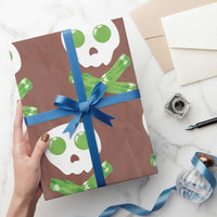 Funny St Patricks Day Wrapping Paper Roll Bacon & Eggs Skull & Crossbones