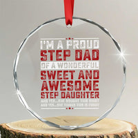 Funny Stepdad Crystal Glass Ornament Step Daughter Bonus Step Dad Fathers Day TS10