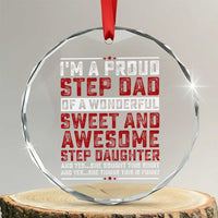 Funny Stepdad Crystal Glass Ornament Step Daughter Bonus Step Dad Fathers Day - Wonder Print Shop