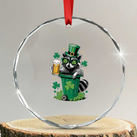 Funny St.Patrick's Day Raccoon Crystal Glass Ornament Patrick Drinking Irish TS02
