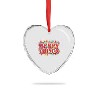 Funny Stranger Christmas Heart Crystal Glass Ornament Merry Things Xmas Movie Neon Lights - Wonder Print Shop