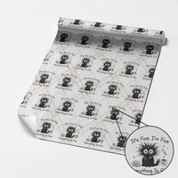 Funny Stressed Black Cat Nursing Student Life Wrapping Paper Roll ts Fine Im Fine Everything Is Fine