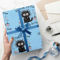 Funny Stressed Black Cat Nursing Student Life Wrapping Paper Roll ts Fine Im Fine Everything Is Fine