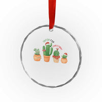 Funny Succulent Plant Lover Gift Crystal Glass Ornament Succa For Christmas - Wonder Print Shop