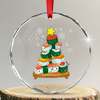 Funny Sushi Christmas Tree Crystal Glass Ornament Cute Japanese Xmas TS09