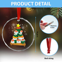 Funny Sushi Christmas Tree Crystal Glass Ornament Cute Japanese Xmas TS09