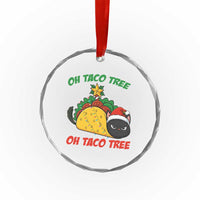 Funny Taco Cat Tree Christmas Crystal Glass Ornament - Wonder Print Shop