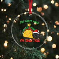 Funny Taco Cat Tree Christmas Crystal Glass Ornament - Wonder Print Shop