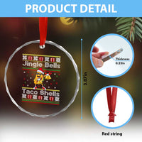 Funny Taco Christmas Crystal Glass Ornament Jigle Bells Taco Shells TS14