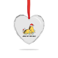 Funny Taco Christmas Heart Crystal Glass Ornament Jingle My Taco Bells - Wonder Print Shop