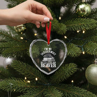 Funny Taxidermy Beaver Heart Crystal Glass Ornament I’m No Taxidermist But I’ll Gladly Stuff Her Beaver Adult Humor Joke - Wonder Print Shop